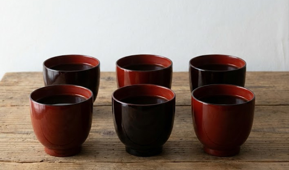 Drink out of urushi ware